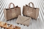 Tasche Shopper SARAH natur meliert mit Stern Applikation silber matt