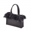 Tasche Soraya echte Federn 28 x 20 x 8 schwarz - 100% Design Merino Filz