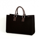 Tasche Shopper SARAH mit Ledergriffen - schwarz - 100% Design Merino Filz
